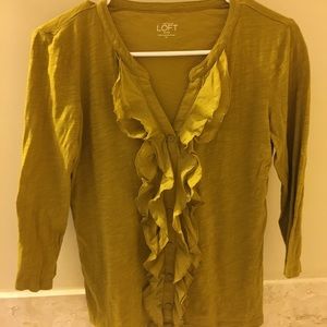 Loft ruffle T-shirt, mustard yellow